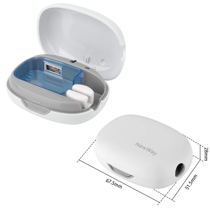 NewWay Mini Toothbrush Cover Rechargeable Travel Toothbrush Case with Holder for Houshold and Traving or Business Trip White - Image 4